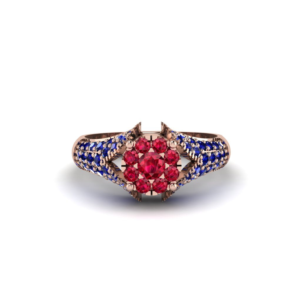 Sapphire Floral Cluster Engagement Ring - Penelope No. 71