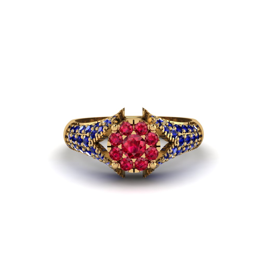 Sapphire Floral Cluster Engagement Ring - Penelope No. 70
