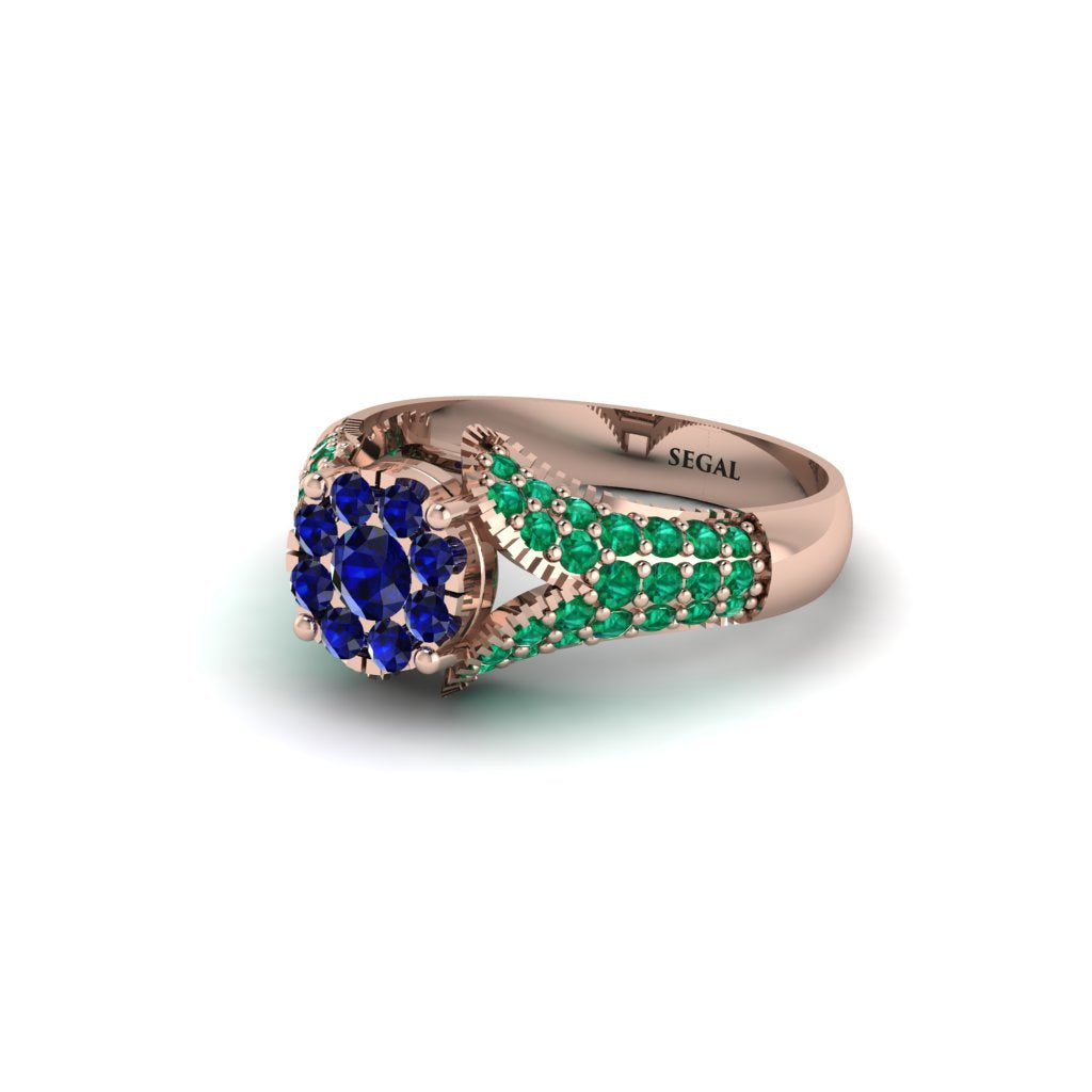 Emerald Floral Cluster Engagement Ring - Penelope No. 29