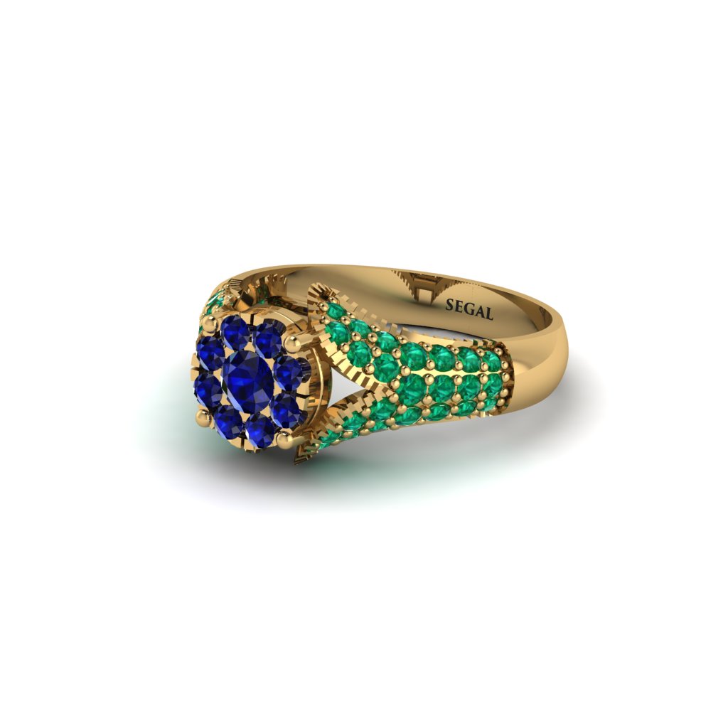 Emerald Floral Cluster Engagement Ring - Penelope No. 28
