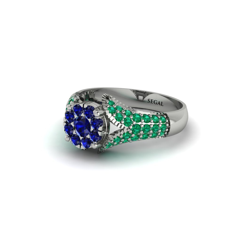 Emerald Floral Cluster Engagement Ring - Penelope No. 30