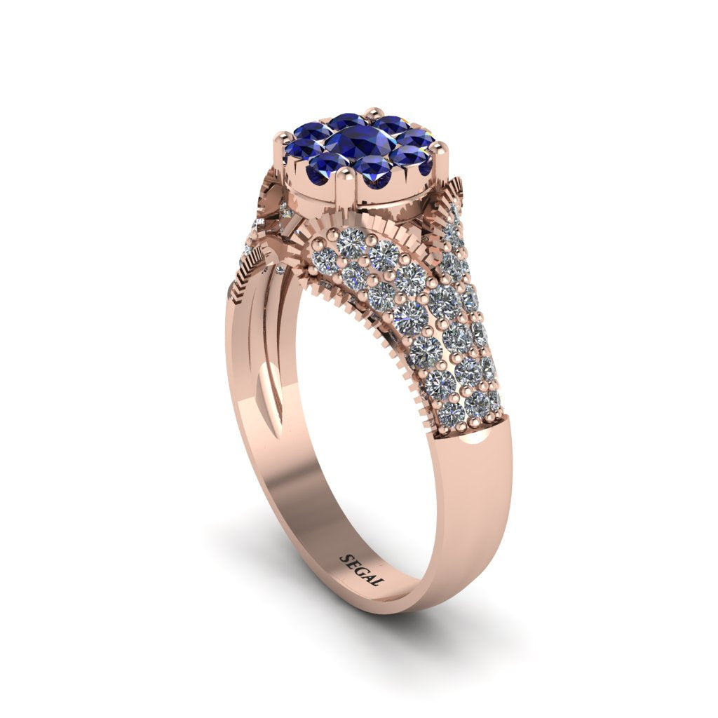 Diamond Floral Cluster Engagement Ring - Penelope No. 14