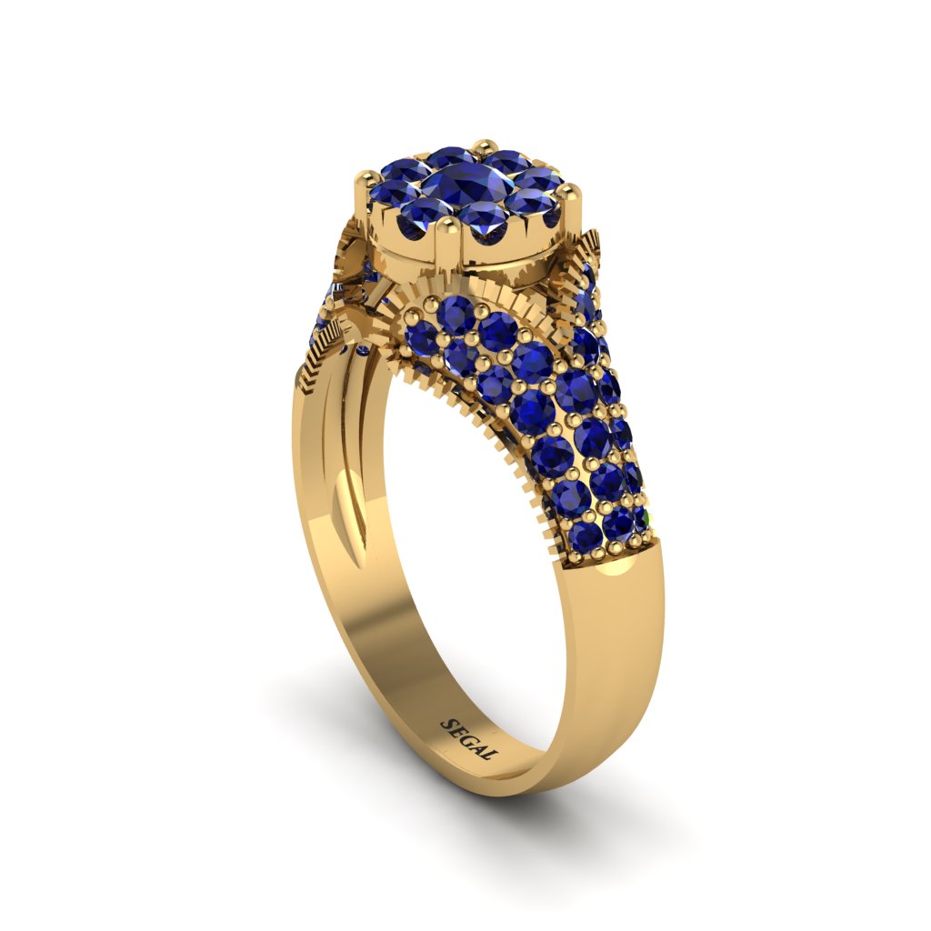 Sapphire Floral Cluster Engagement Ring - Penelope No. 73