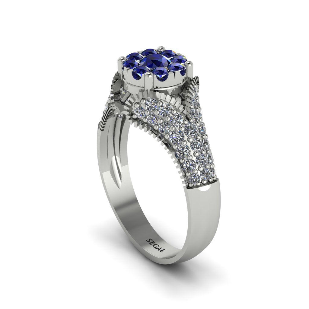 Diamond Floral Cluster Engagement Ring - Penelope No. 15
