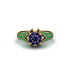 Emerald Floral Cluster Engagement Ring - Penelope No. 28