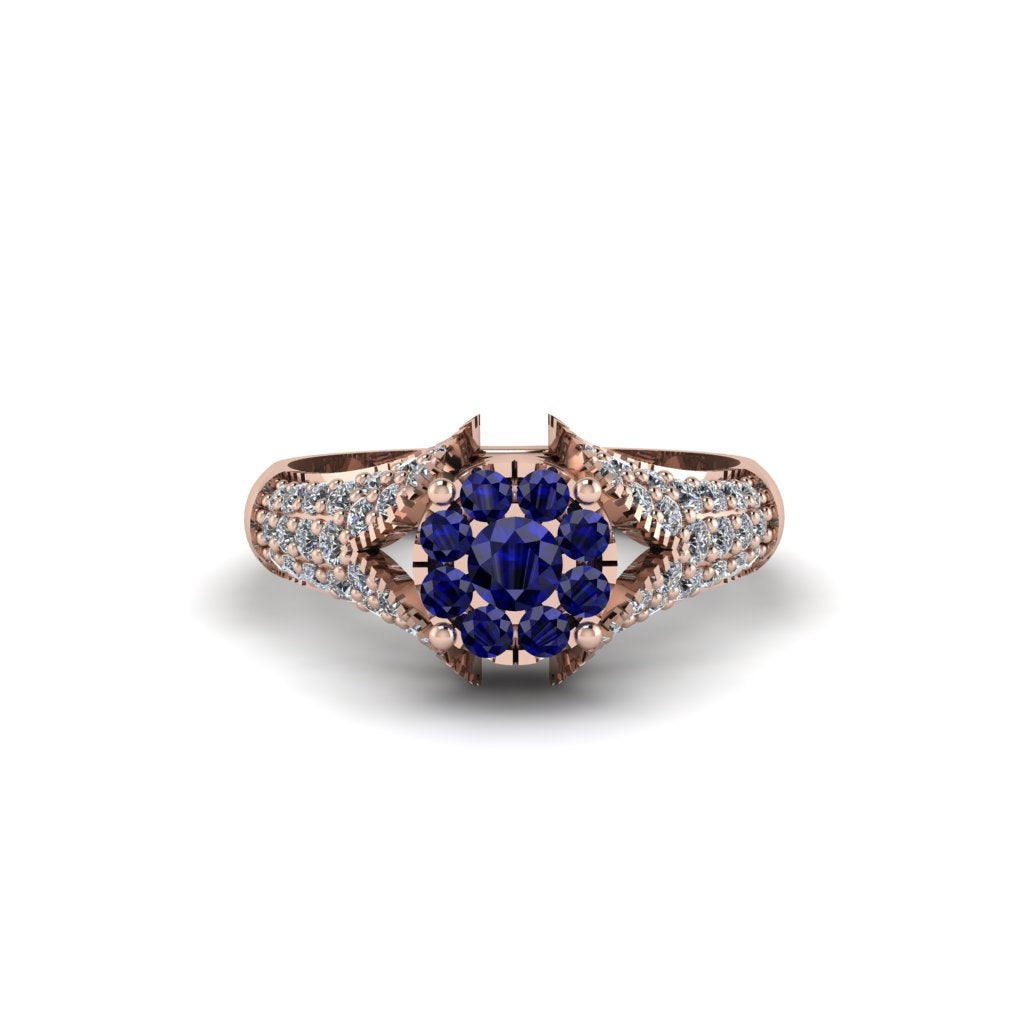 Diamond Floral Cluster Engagement Ring - Penelope No. 14