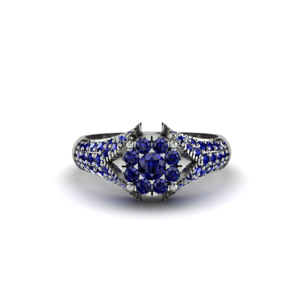 Sapphire Floral Cluster Engagement Ring - Penelope No. 75