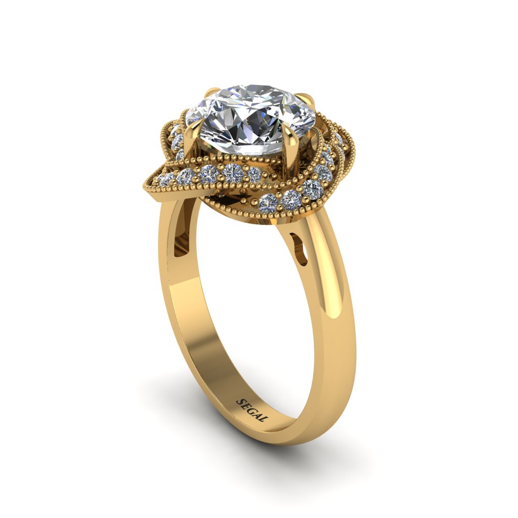 Diamond Floral Infinity Engagement Ring - Brinley No. 1