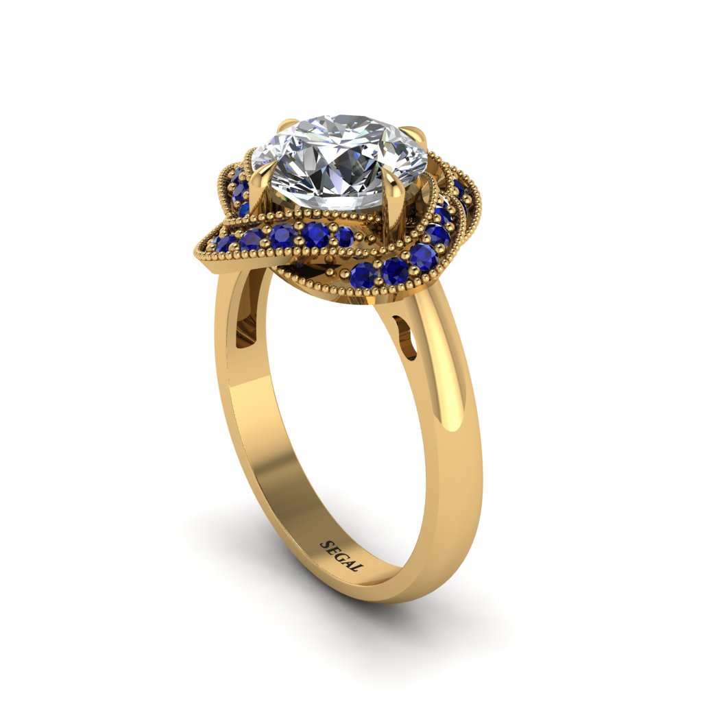 Diamond Floral Infinity Engagement Ring - Brinley No. 61