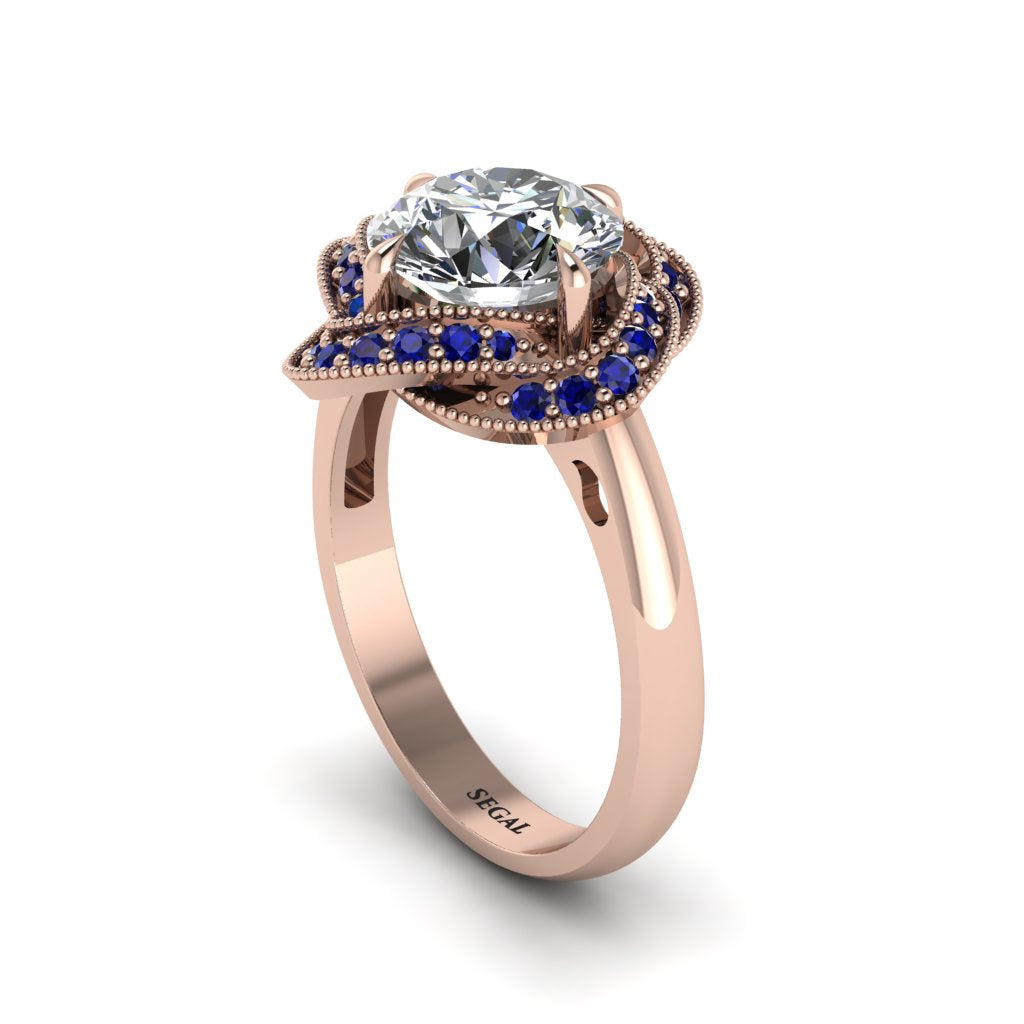 Diamond Floral Infinity Engagement Ring - Brinley No. 62
