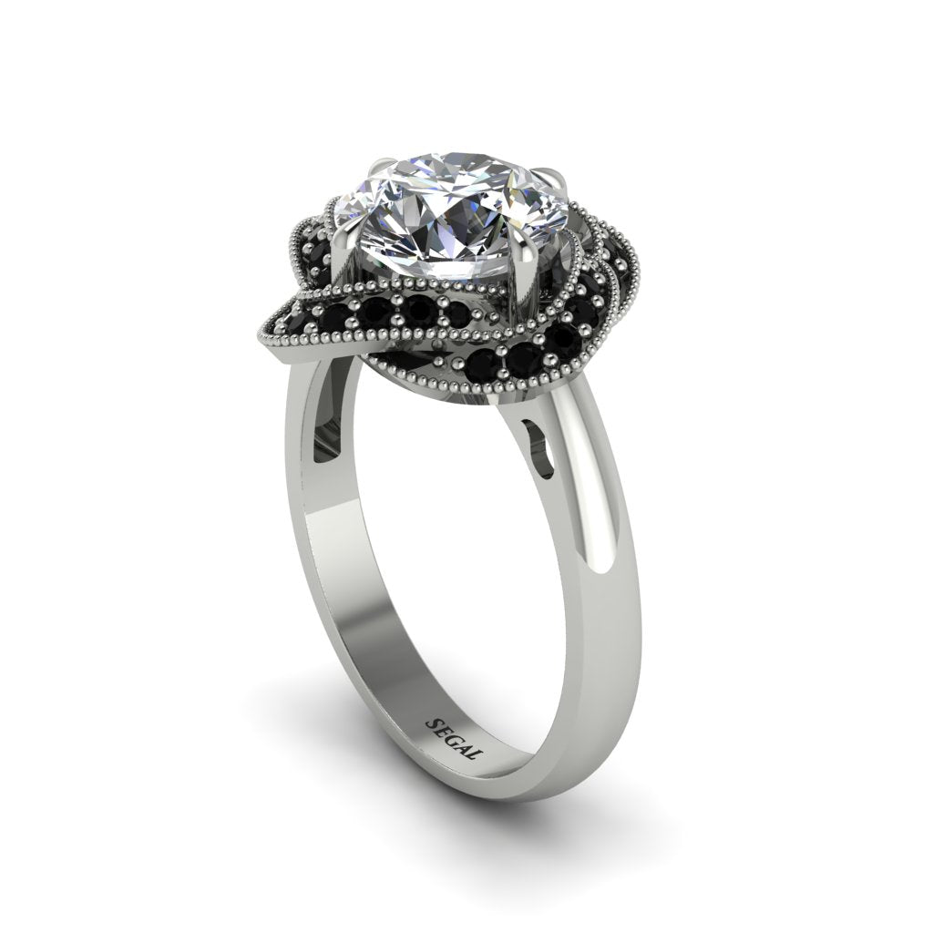 Diamond Floral Infinity Engagement Ring - Brinley No. 33