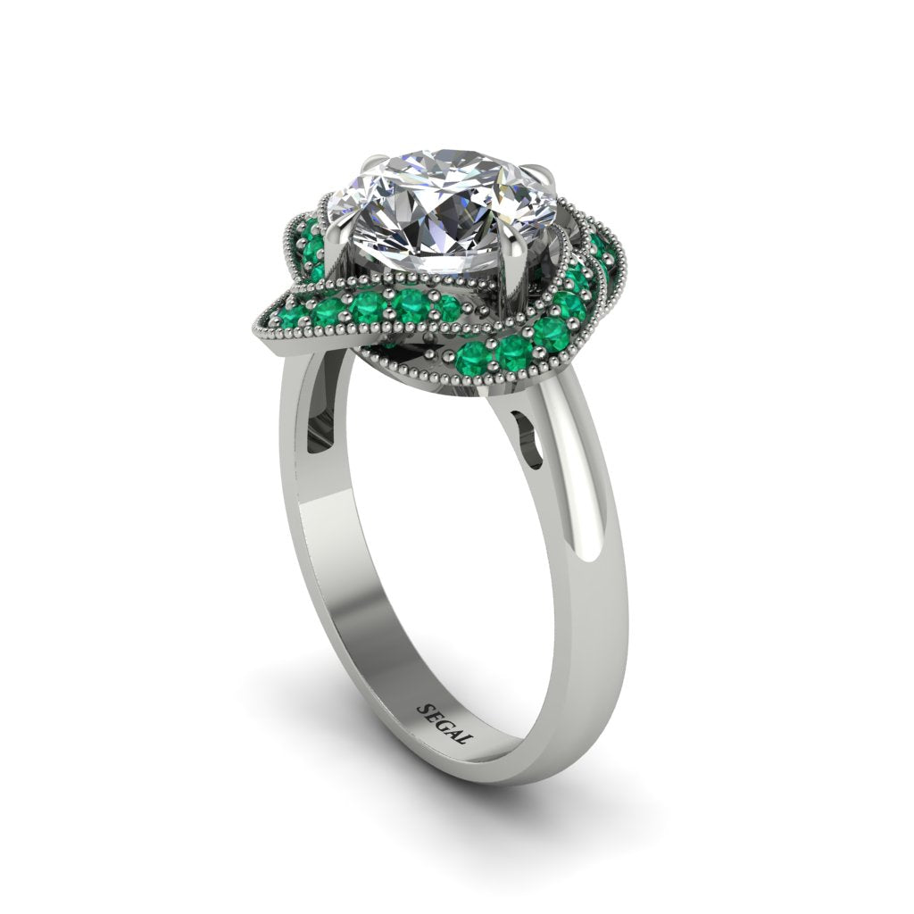 Diamond Floral Infinity Engagement Ring - Brinley No. 18