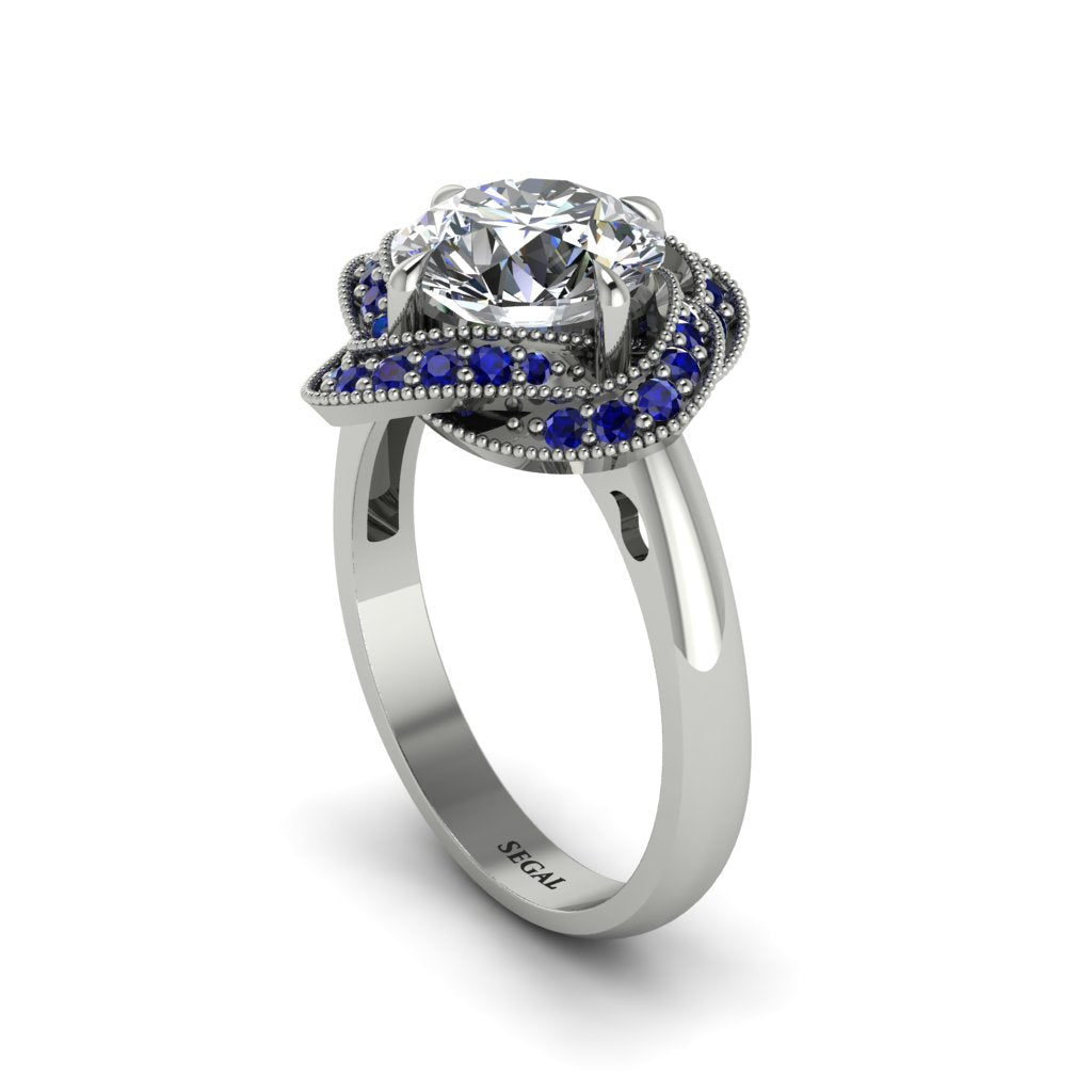 Diamond Floral Infinity Engagement Ring - Brinley No. 63
