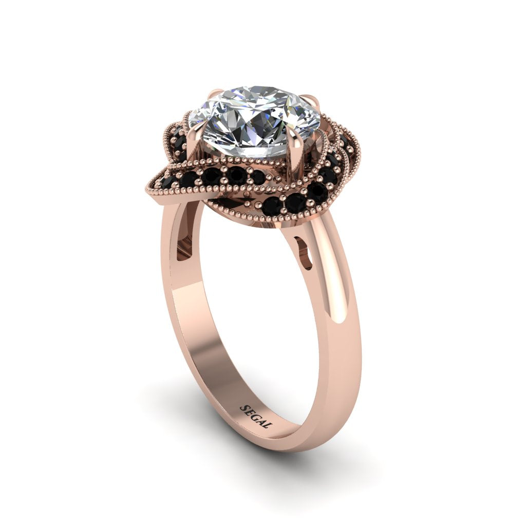 Diamond Floral Infinity Engagement Ring - Brinley No. 32