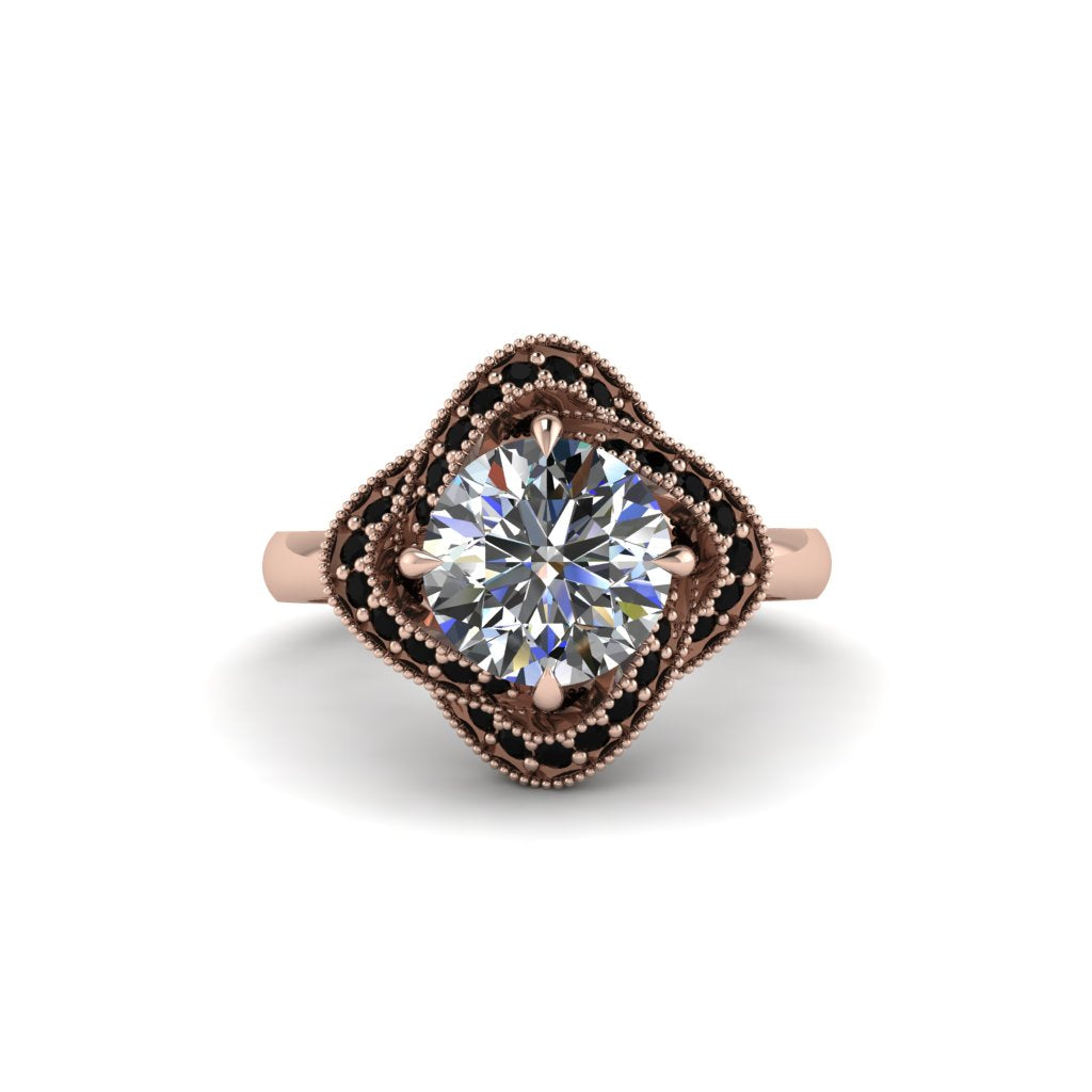Diamond Floral Infinity Engagement Ring - Brinley No. 32