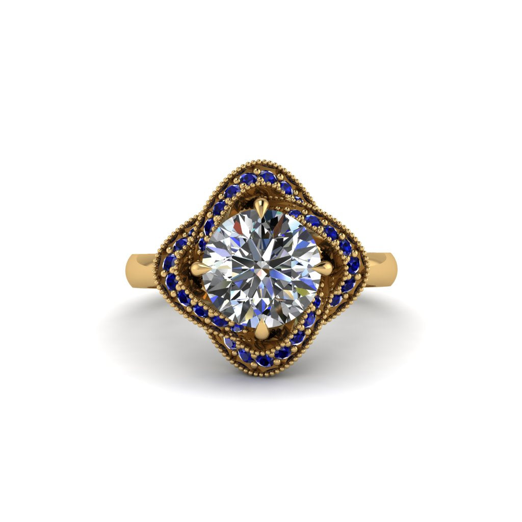 Diamond Floral Infinity Engagement Ring - Brinley No. 61
