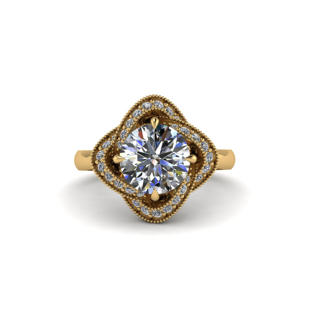 Diamond Floral Infinity Engagement Ring - Brinley No. 1
