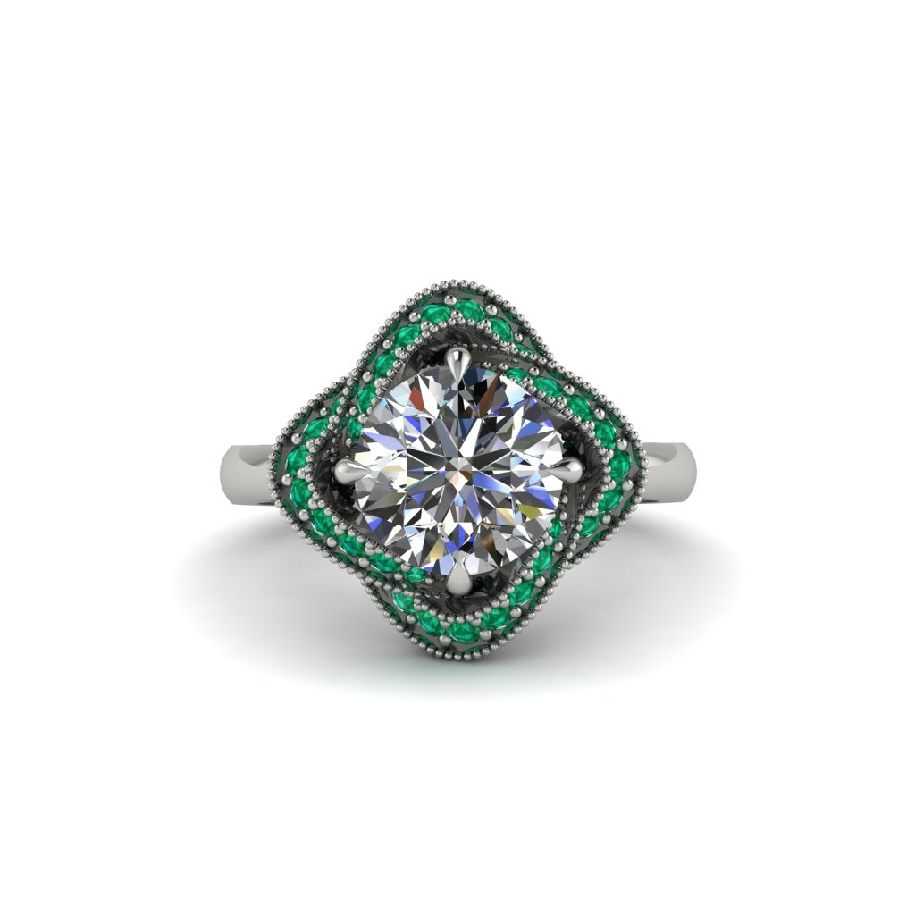 Diamond Floral Infinity Engagement Ring - Brinley No. 18