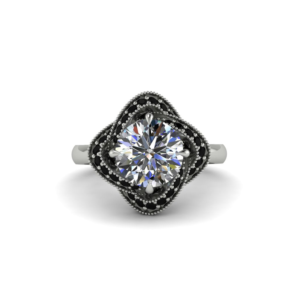 Diamond Floral Infinity Engagement Ring - Brinley No. 33
