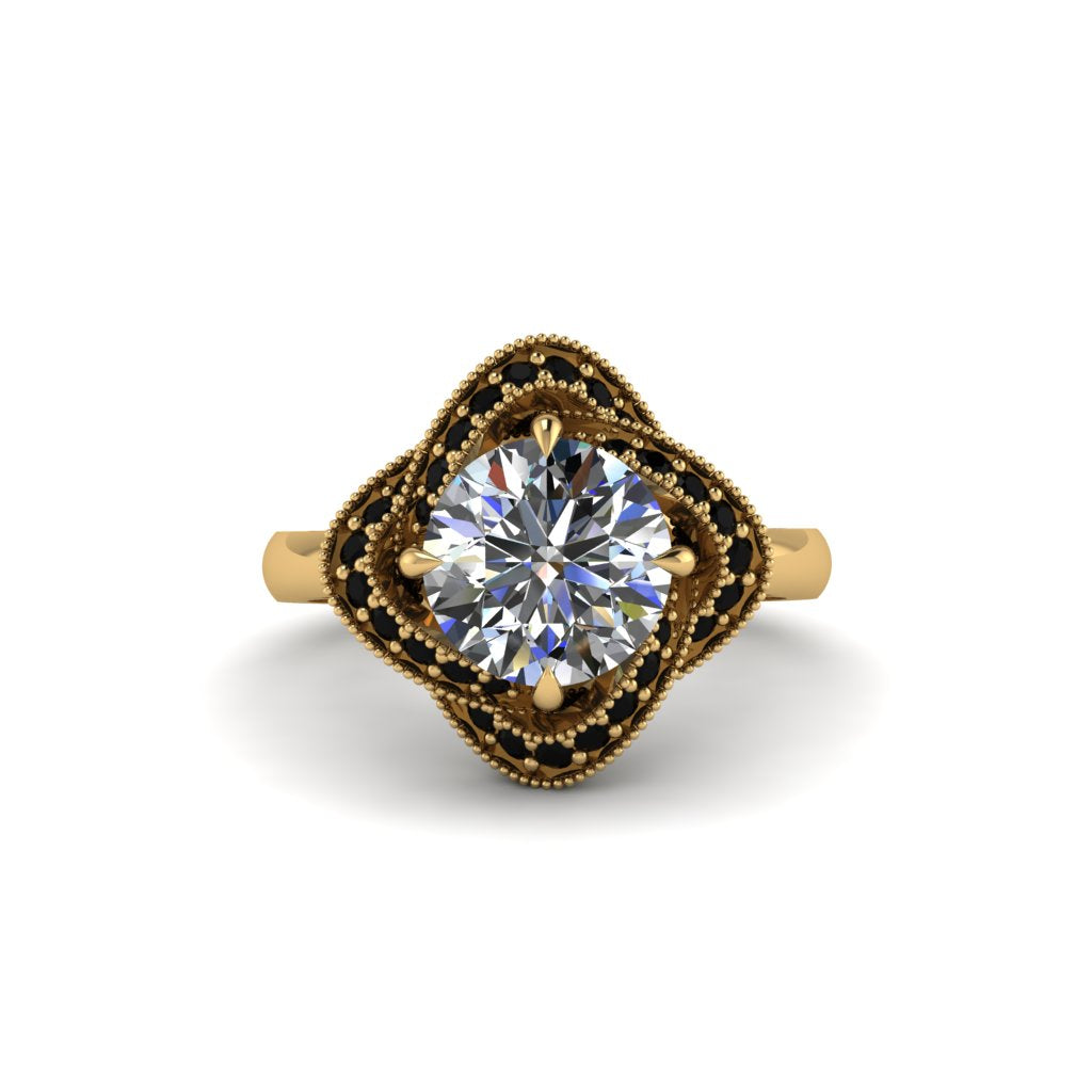 Diamond Floral Infinity Engagement Ring - Brinley No. 31