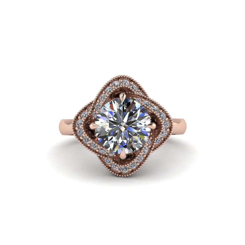 Diamond Floral Infinity Engagement Ring - Brinley No. 2