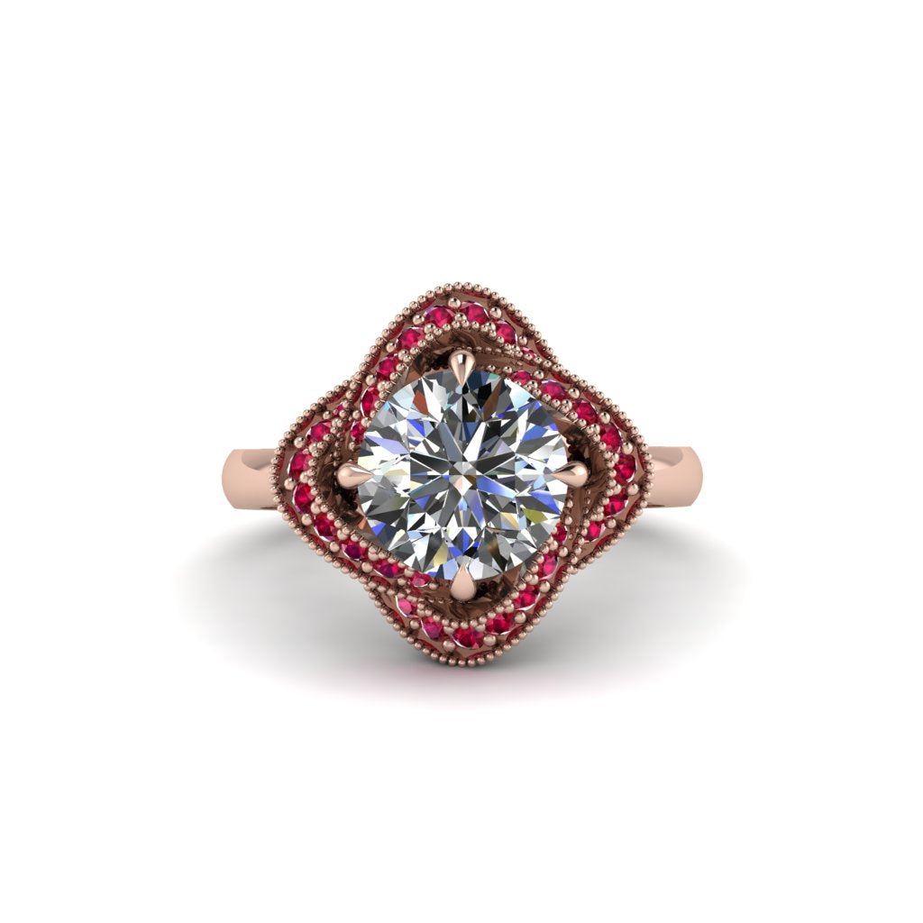 Diamond Floral Infinity Engagement Ring - Brinley No. 47