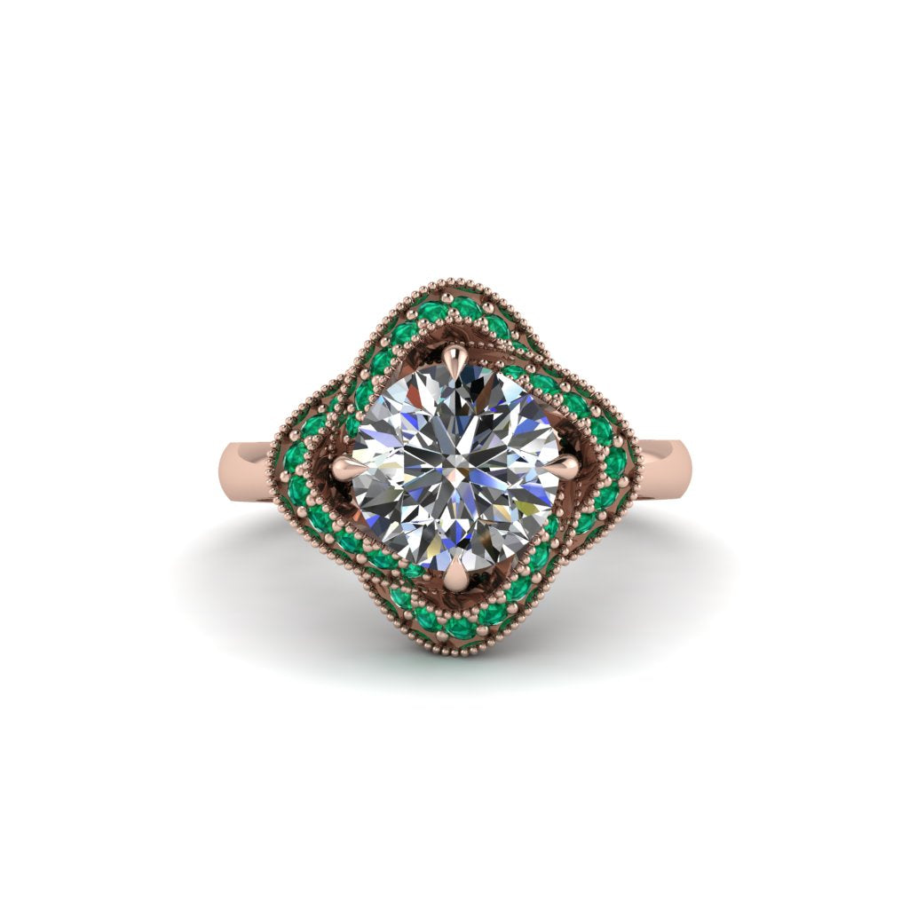 Diamond Floral Infinity Engagement Ring - Brinley No. 17