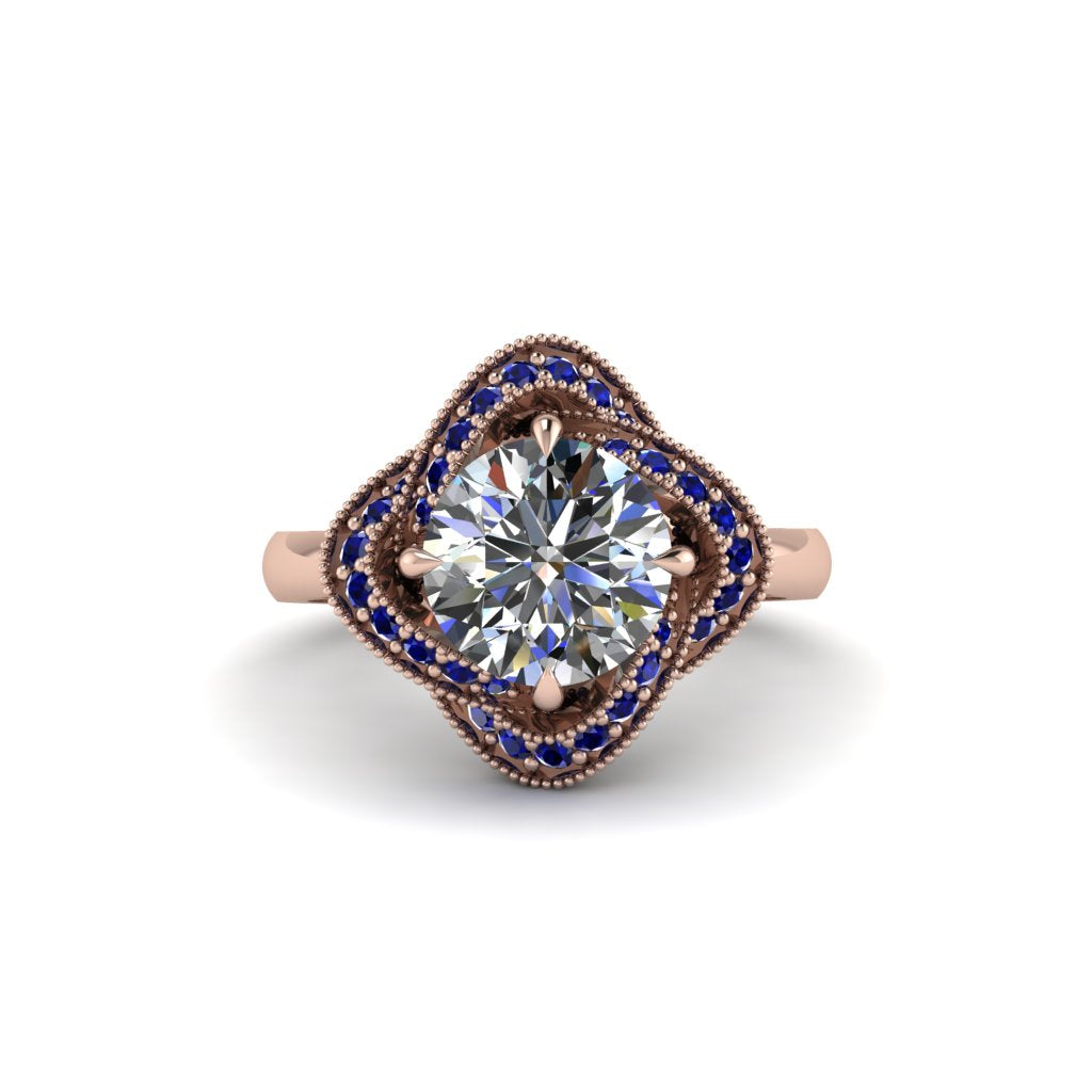 Diamond Floral Infinity Engagement Ring - Brinley No. 62