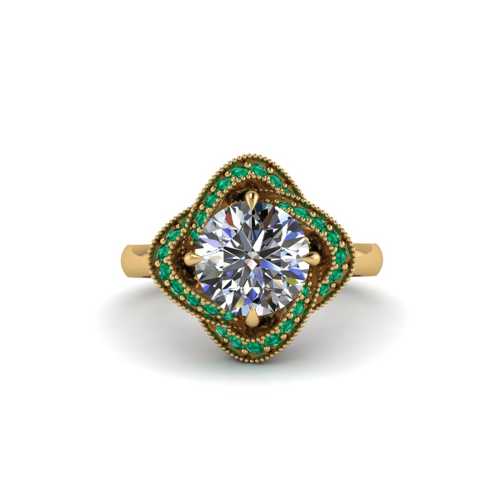 Diamond Floral Infinity Engagement Ring - Brinley No. 16