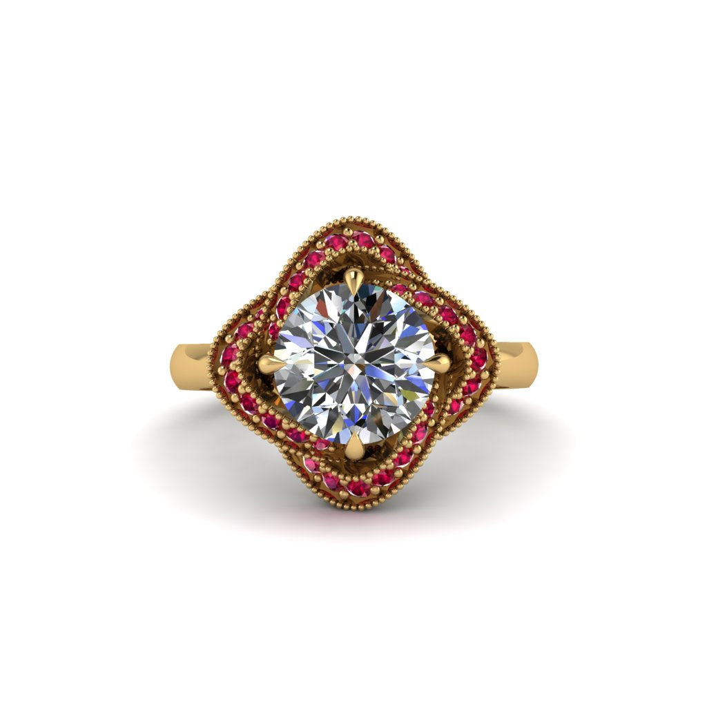 Diamond Floral Infinity Engagement Ring - Brinley No. 46