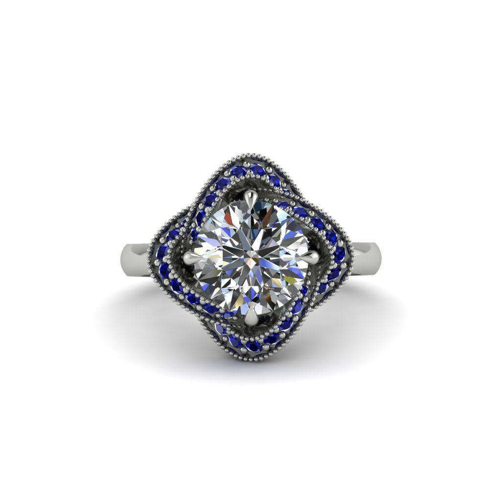 Diamond Floral Infinity Engagement Ring - Brinley No. 63
