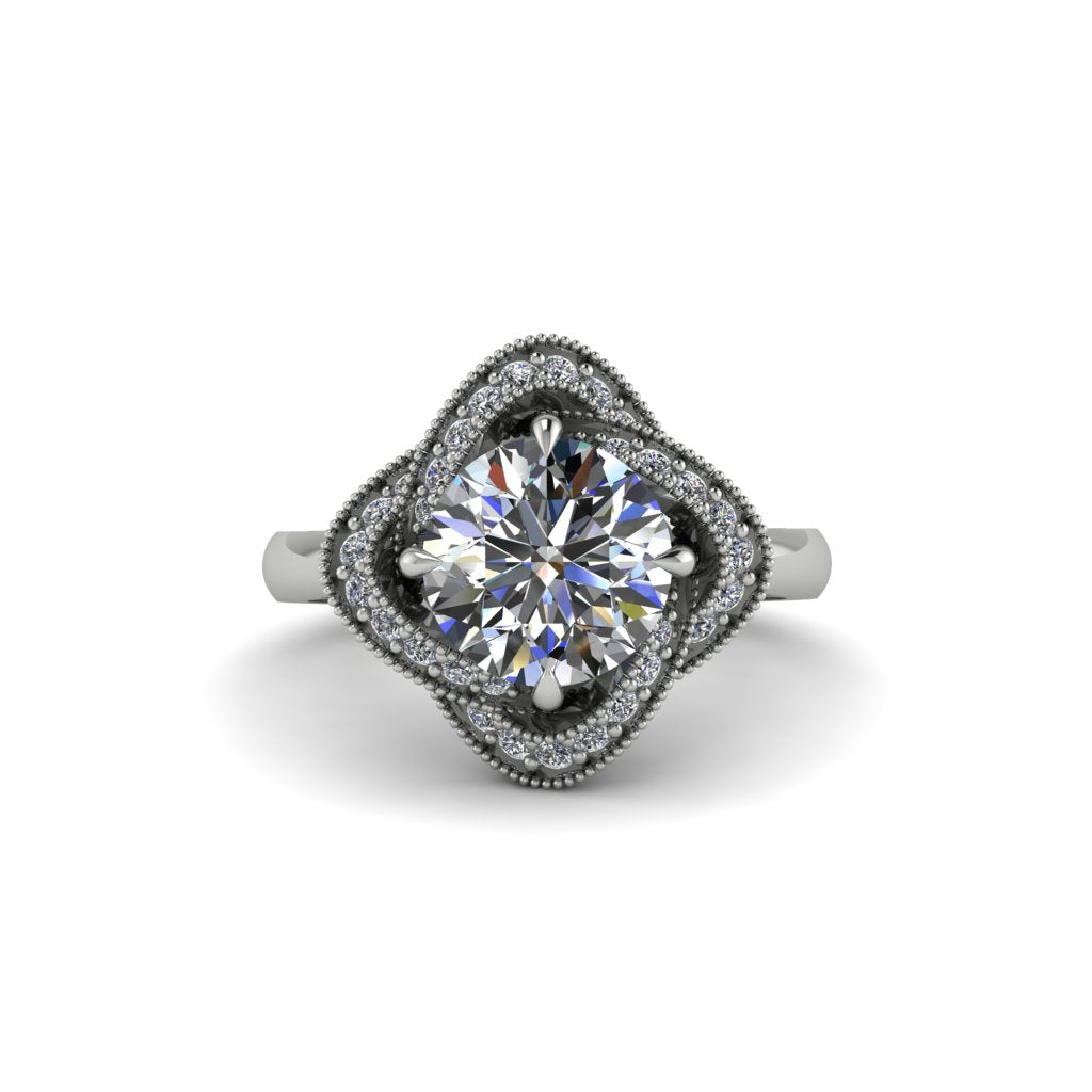 Diamond Floral Infinity Engagement Ring - Brinley No. 3