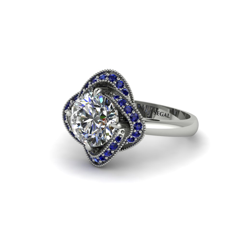 Diamond Floral Infinity Engagement Ring - Brinley No. 63