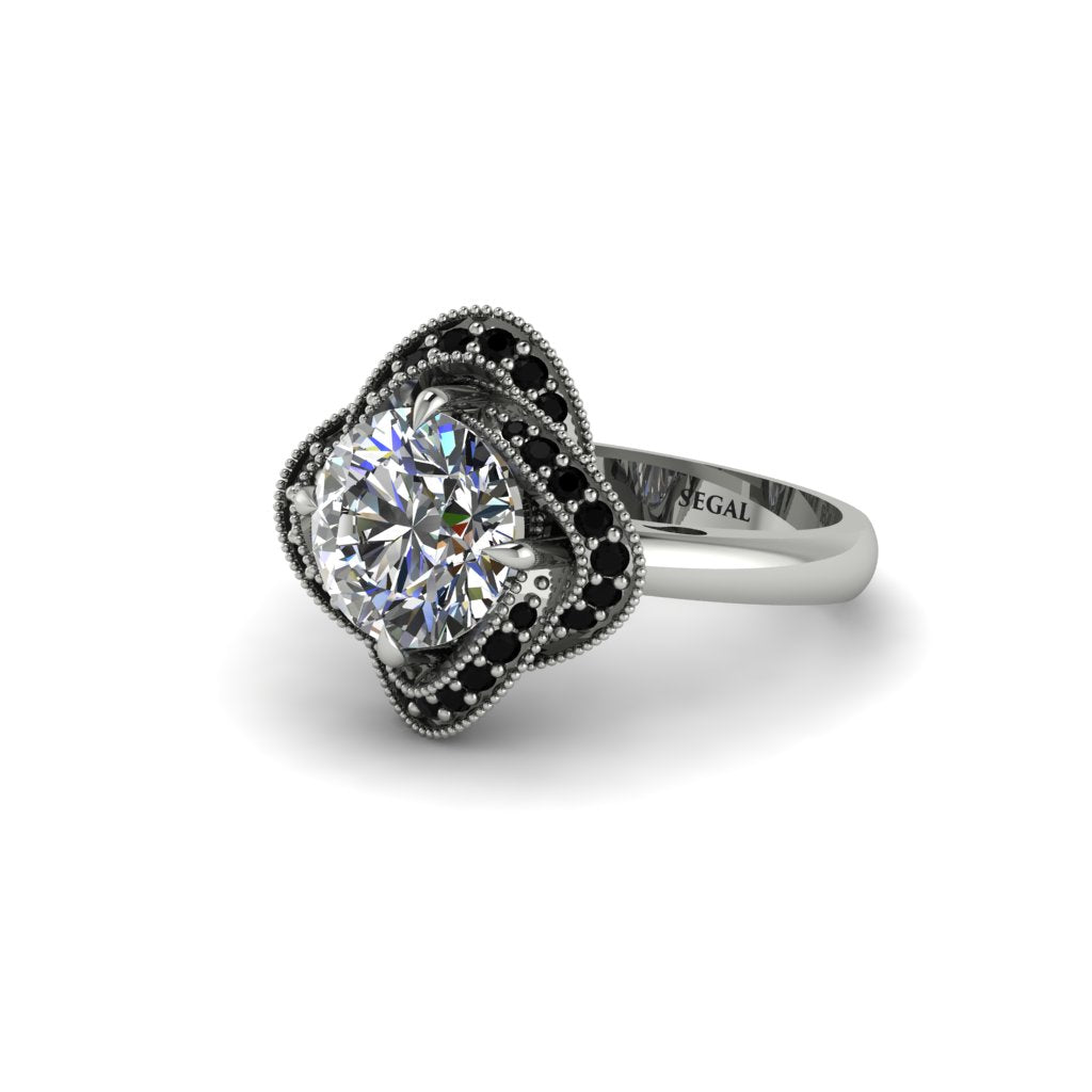Diamond Floral Infinity Engagement Ring - Brinley No. 33