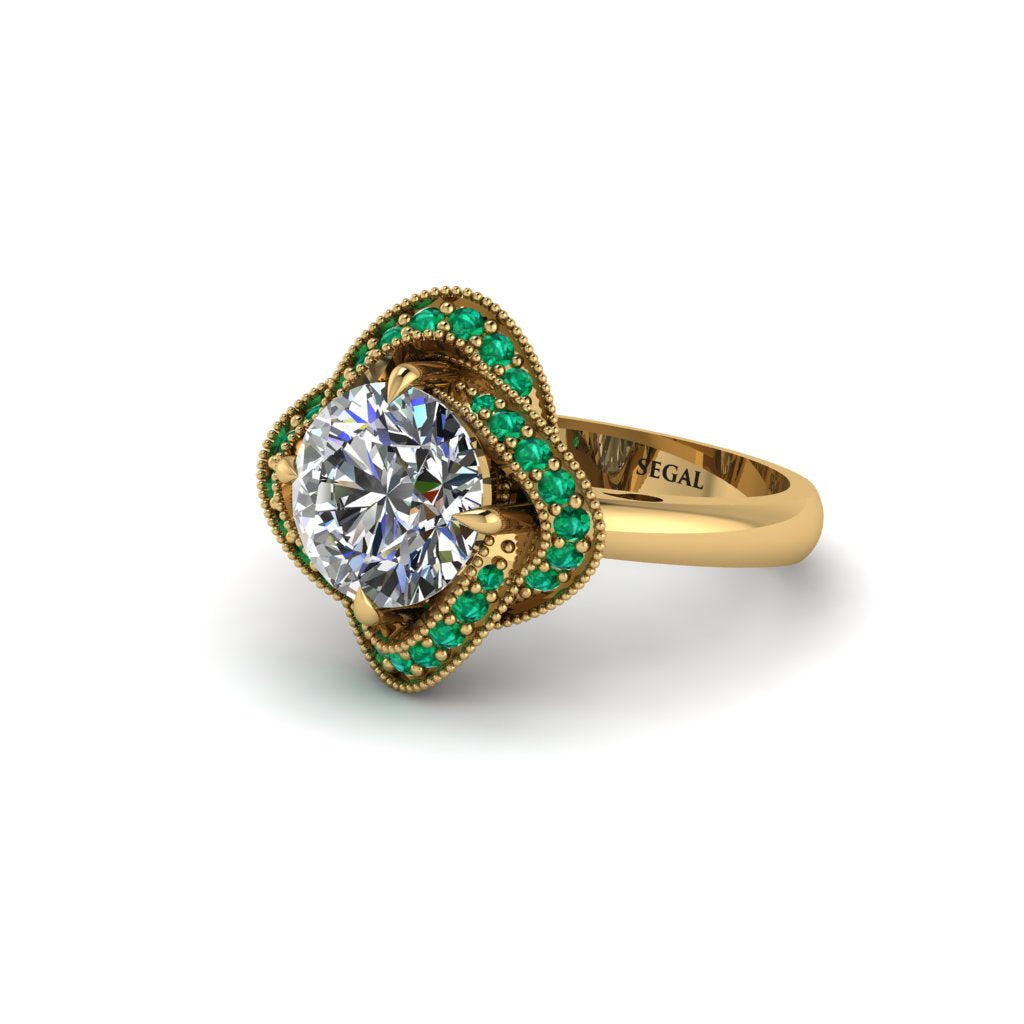 Diamond Floral Infinity Engagement Ring - Brinley No. 16