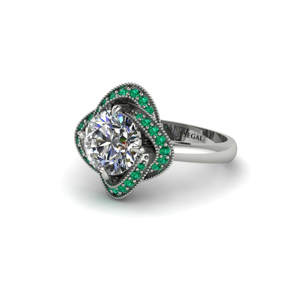 Diamond Floral Infinity Engagement Ring - Brinley No. 18