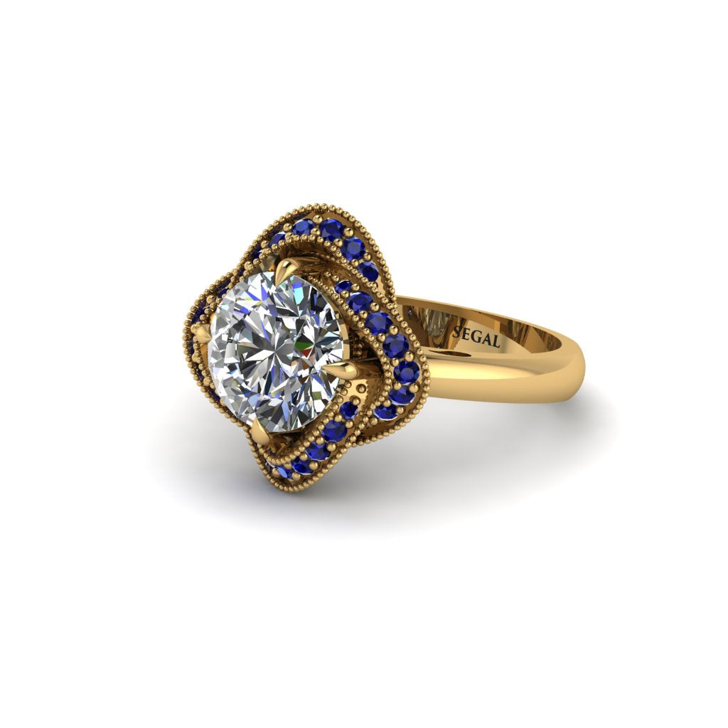 Diamond Floral Infinity Engagement Ring - Brinley No. 61