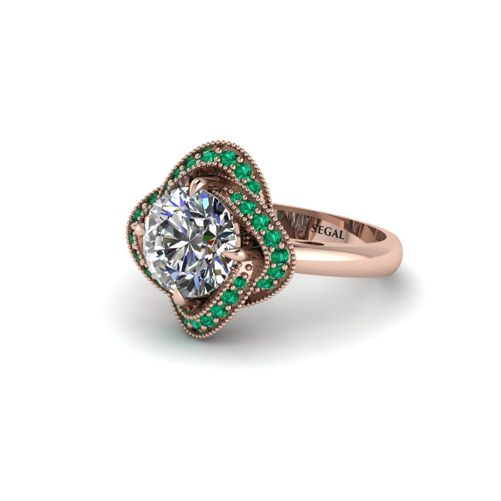 Diamond Floral Infinity Engagement Ring - Brinley No. 17