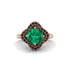 Emerald Floral Infinity Engagement Ring - Brinley No. 35