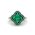 Emerald Floral Infinity Engagement Ring - Brinley No. 21