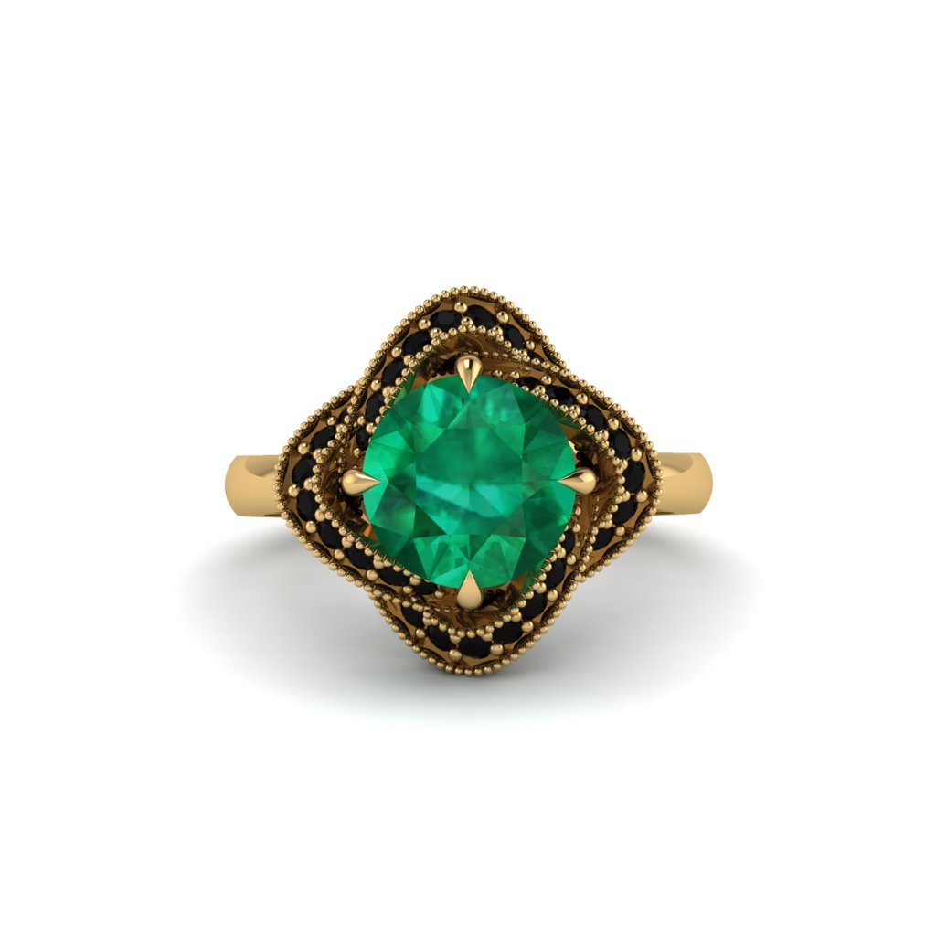 Emerald Floral Infinity Engagement Ring - Brinley No. 34