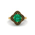 Emerald Floral Infinity Engagement Ring - Brinley No. 34