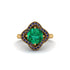 Emerald Floral Infinity Engagement Ring - Brinley No. 64