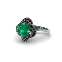 Emerald Floral Infinity Engagement Ring - Brinley No. 36 image 1