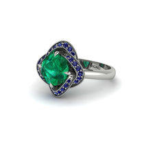 Emerald Floral Infinity Engagement Ring - Brinley No. 66 image 1