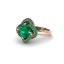 Emerald Floral Infinity Engagement Ring - Brinley No. 20 image 1