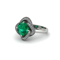 Emerald Floral Infinity Engagement Ring - Brinley No. 6 image 1