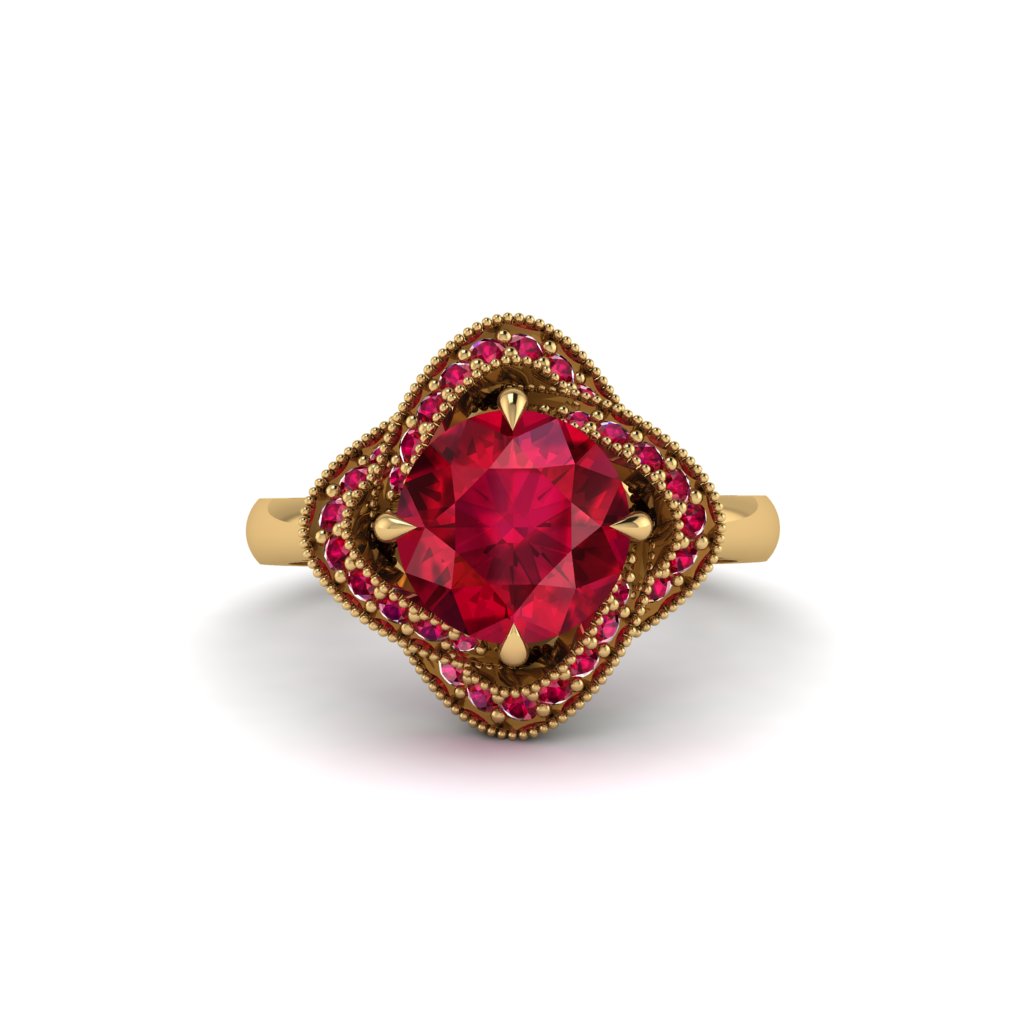Ruby Floral Infinity Engagement Ring - Brinley No. 55