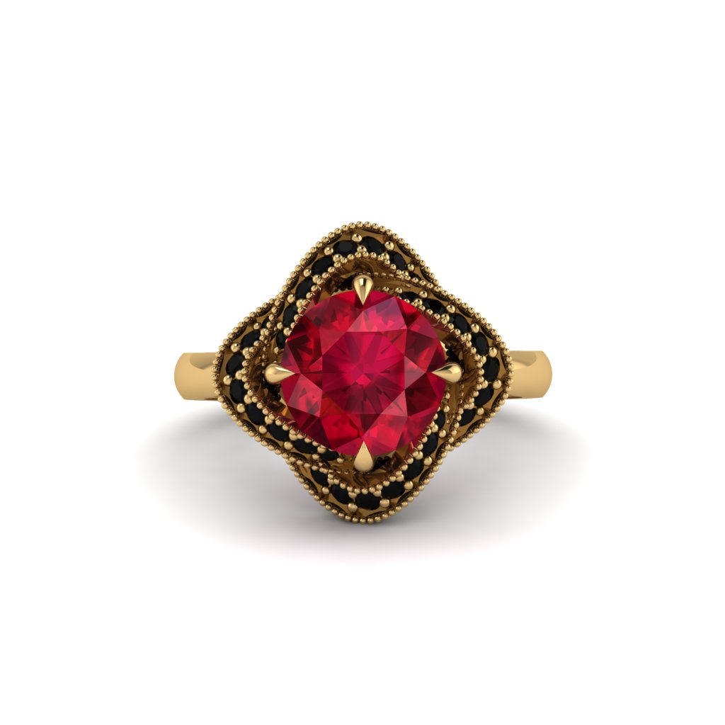 Ruby Floral Infinity Engagement Ring - Brinley No. 40