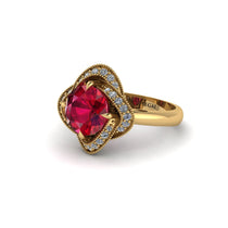 Ruby Floral Infinity Engagement Ring - Brinley No. 10 image 1